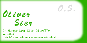 oliver sier business card